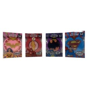 4 Hi Peach Bath Bombs Universe Superman‎ Wonder Woman Batman Flash Easter Vegan
